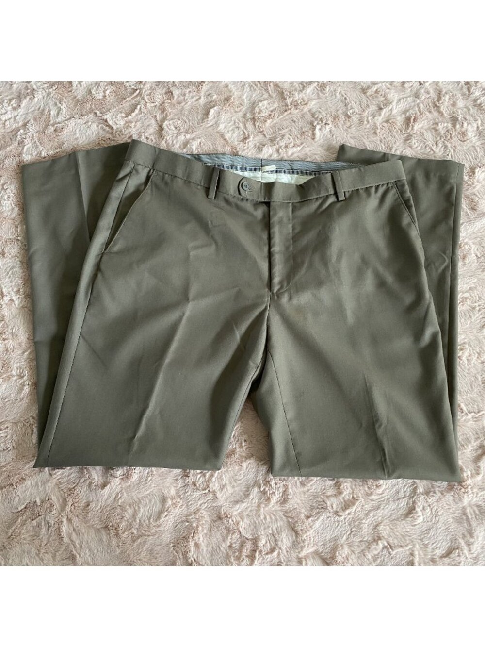 Marc Tulio Men’s Size 38x32 Taupe Dress Pants PEOM Straight Leg Tan
